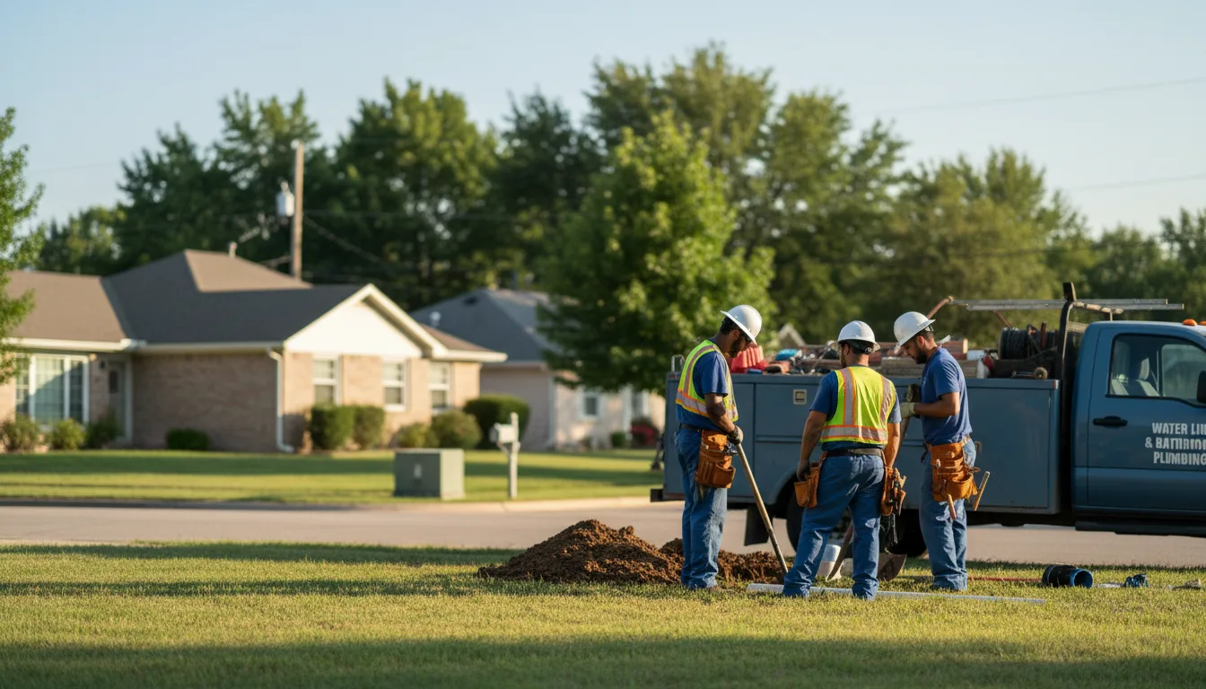 Residential water line and bathroom plumbing service in Houston, MS